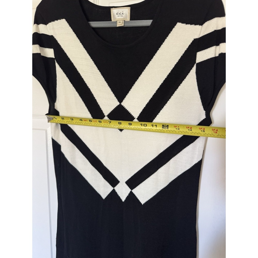 eci new york Black/White Geometric dress XL - Picture 7 of 7